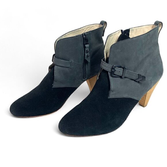 Matt Bernson Side Zip Ankle Booties Grey & Black Suede 3" Heel Urban Cowgirl 9.5 - Picture 9 of 9
